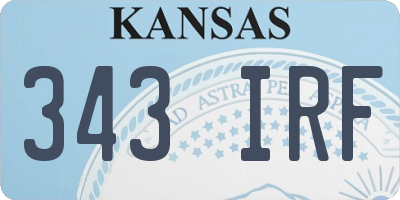 KS license plate 343IRF