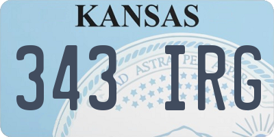 KS license plate 343IRG