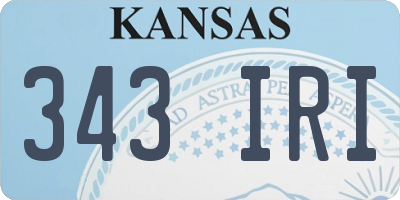 KS license plate 343IRI