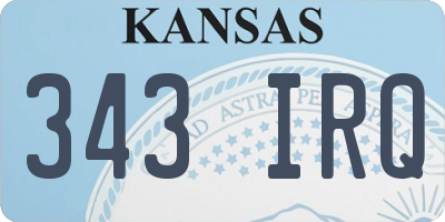 KS license plate 343IRQ