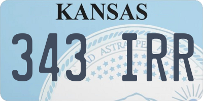 KS license plate 343IRR