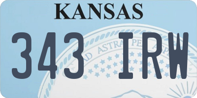KS license plate 343IRW