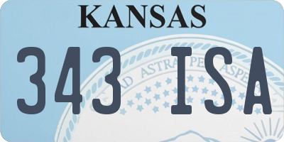 KS license plate 343ISA