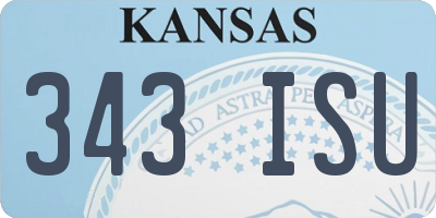 KS license plate 343ISU