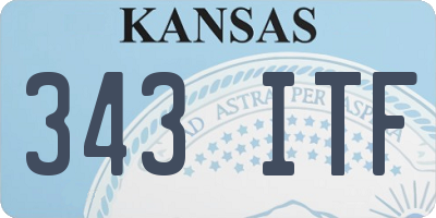 KS license plate 343ITF