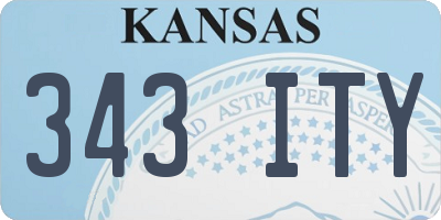 KS license plate 343ITY