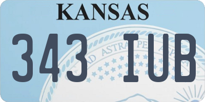 KS license plate 343IUB