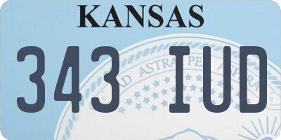 KS license plate 343IUD