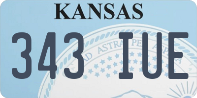 KS license plate 343IUE