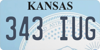 KS license plate 343IUG