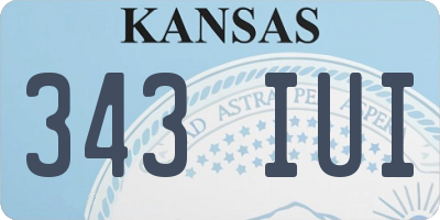 KS license plate 343IUI