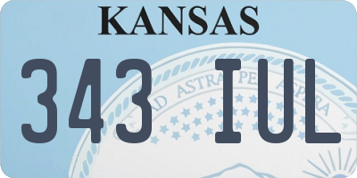KS license plate 343IUL