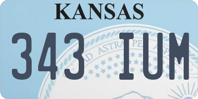 KS license plate 343IUM