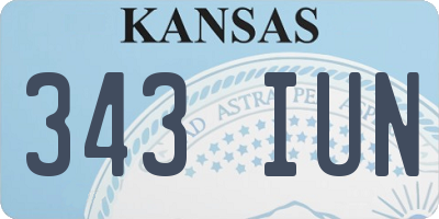 KS license plate 343IUN