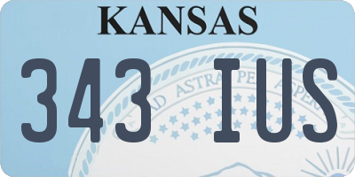 KS license plate 343IUS