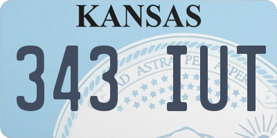 KS license plate 343IUT