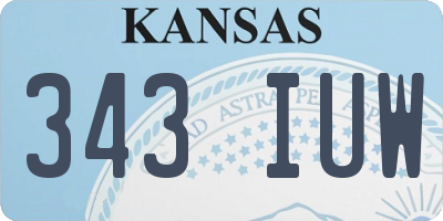 KS license plate 343IUW