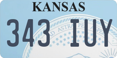 KS license plate 343IUY