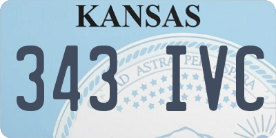 KS license plate 343IVC