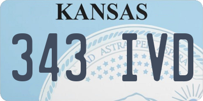KS license plate 343IVD