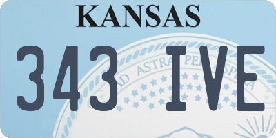 KS license plate 343IVE