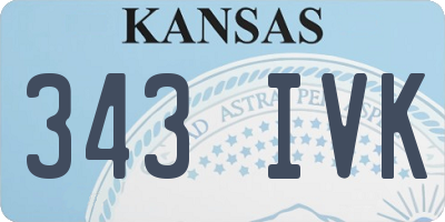 KS license plate 343IVK