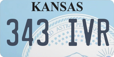 KS license plate 343IVR