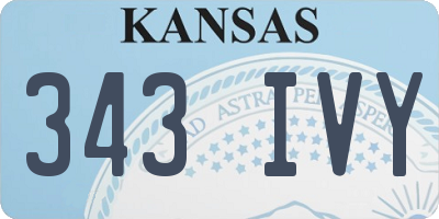 KS license plate 343IVY