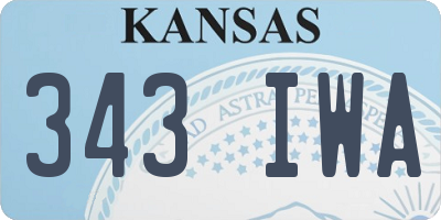 KS license plate 343IWA