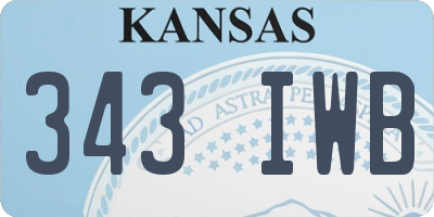 KS license plate 343IWB