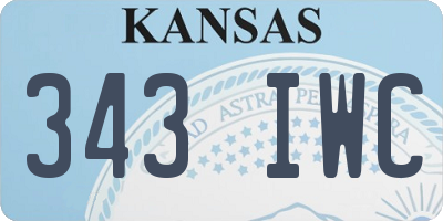 KS license plate 343IWC
