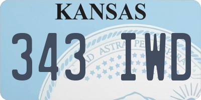 KS license plate 343IWD