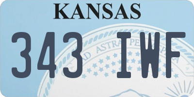 KS license plate 343IWF