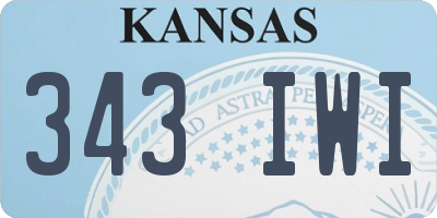 KS license plate 343IWI