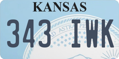 KS license plate 343IWK