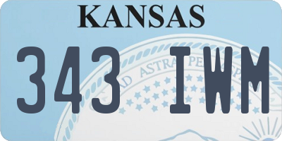KS license plate 343IWM