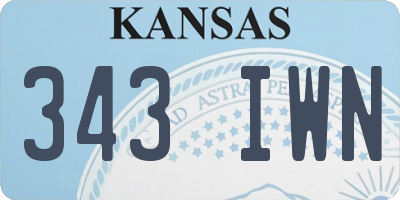 KS license plate 343IWN
