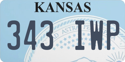 KS license plate 343IWP