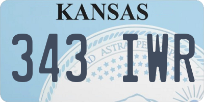 KS license plate 343IWR