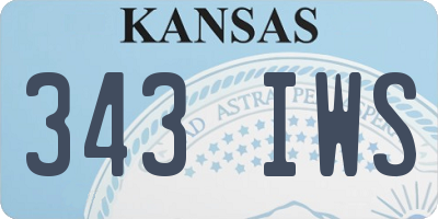 KS license plate 343IWS