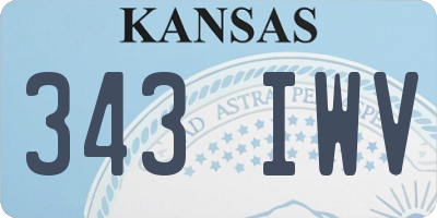 KS license plate 343IWV