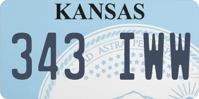 KS license plate 343IWW