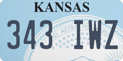 KS license plate 343IWZ