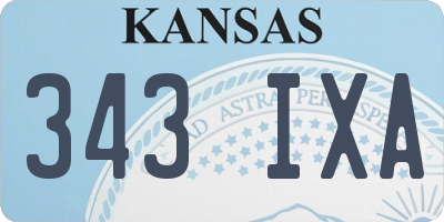KS license plate 343IXA