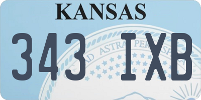 KS license plate 343IXB