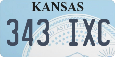 KS license plate 343IXC