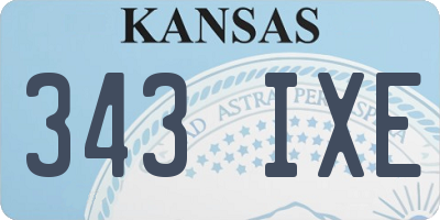 KS license plate 343IXE