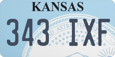 KS license plate 343IXF