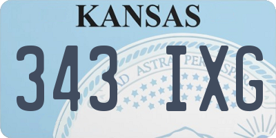 KS license plate 343IXG