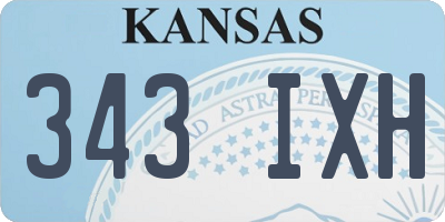 KS license plate 343IXH